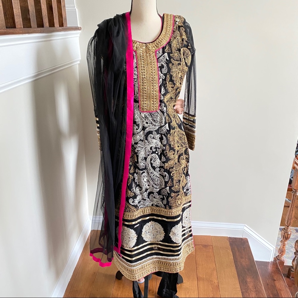 Black & Pink Indian Suit